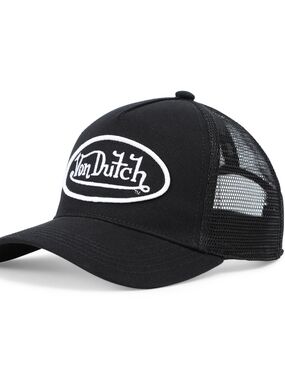 Von Dutch Black Mesh Logo Trucker Hat
